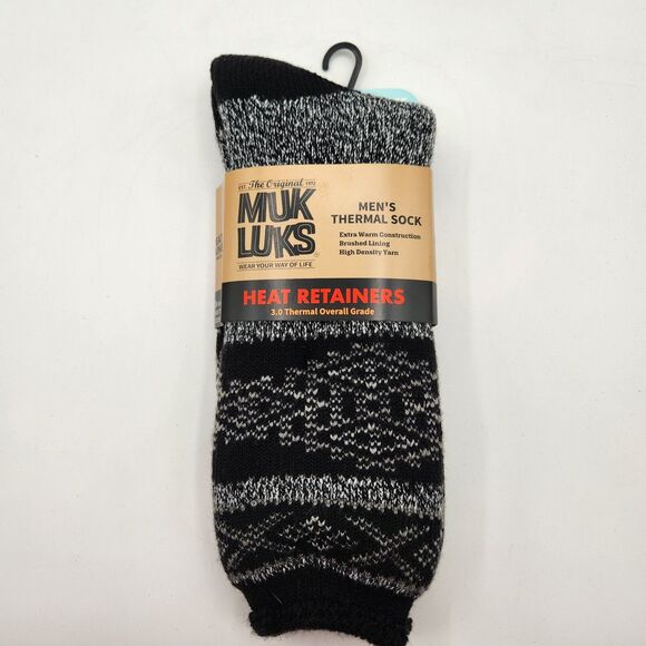 Muk Luks Heat Retainer Thermal Insulated Crew Socks-TOG3 Warmest Men Size: 10-13 - Picture 1 of 11